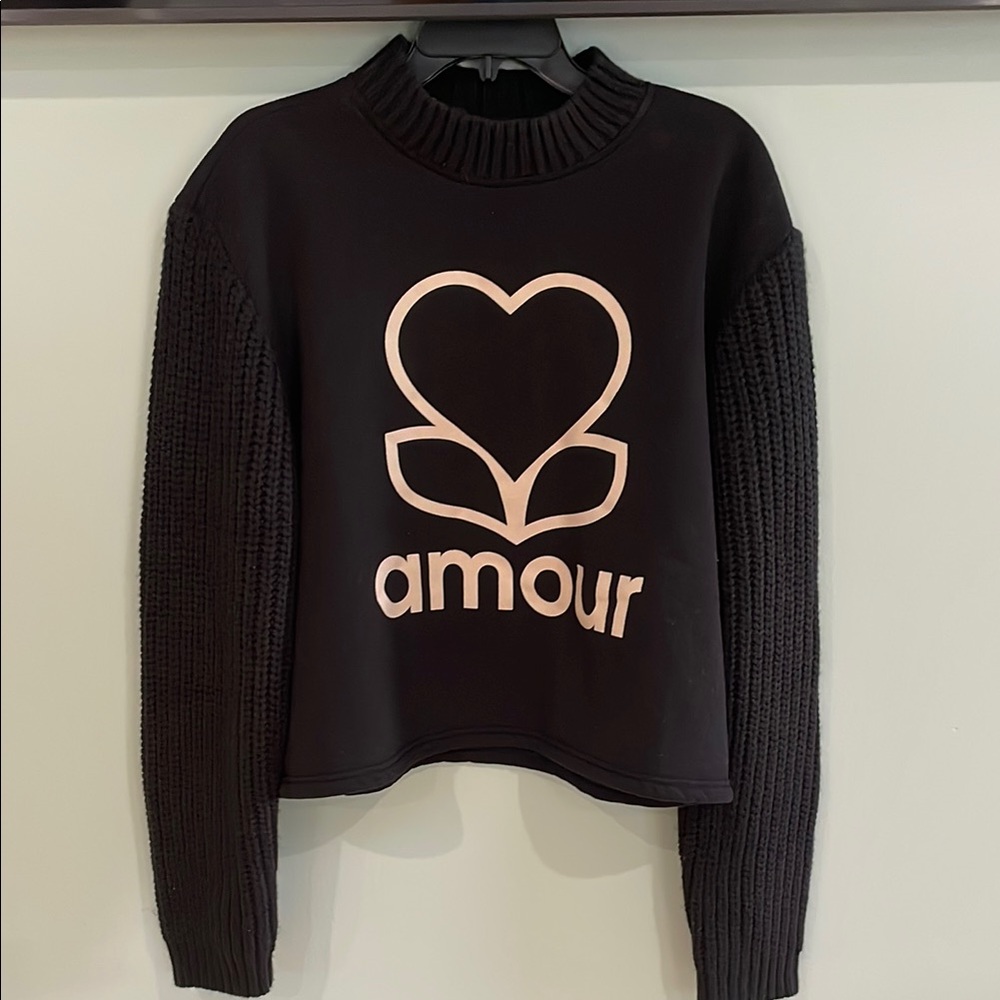 Black Amour Sweater with Heart Design